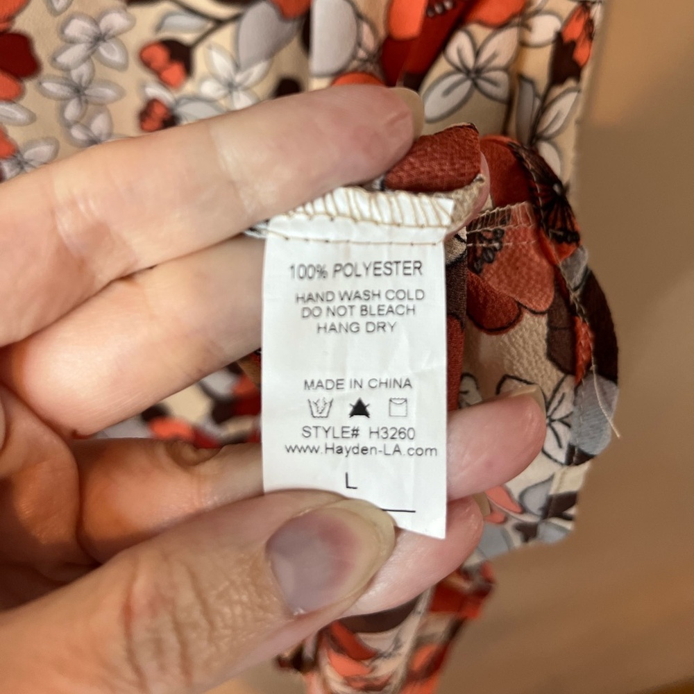 Hayden Cream Orange Floral Mini Shift Dress - Picture 5 of 7